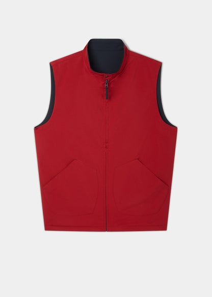 Lettoch Reversible Lightweight Summer Gilet In Navy and Red