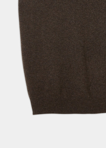 Mens Lambswool Slipover in Cocoa