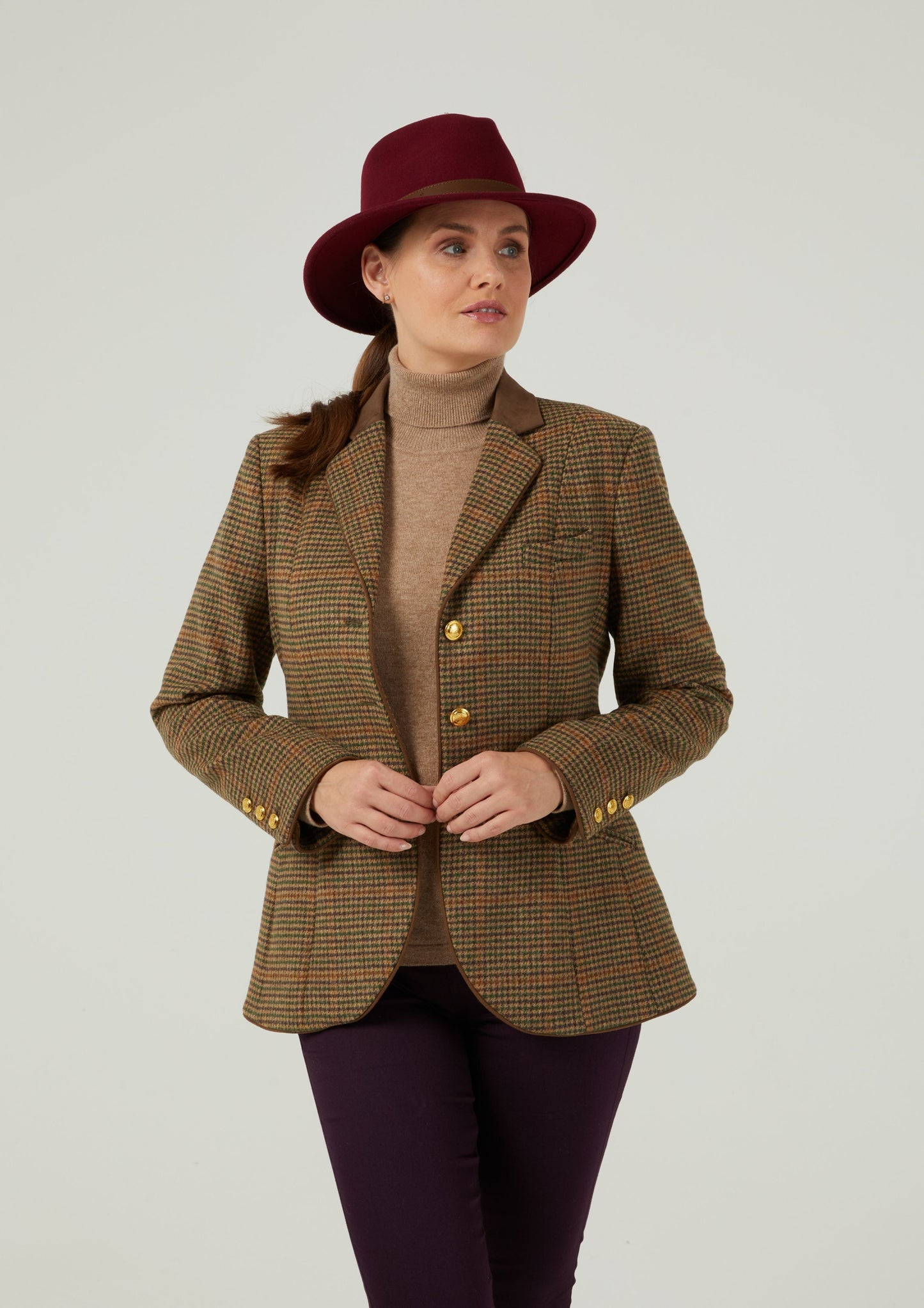 Surrey Ladies Tweed Blazer In Sycamore 