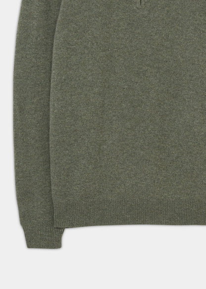 Men's Lambswool 1/4 Zip Mock Neck Jumper in Landscape